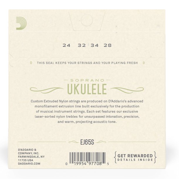 D'Addario EJ65S Ukulele Sopran